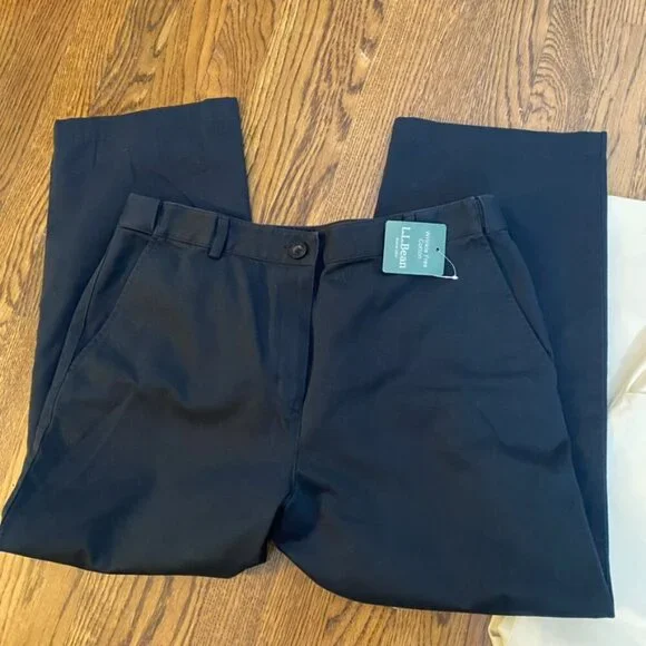 (2) L.L. Bean Classic Fit 10R khaki (Whalebone) and black cropped pants Bayside - Picture 4 of 9